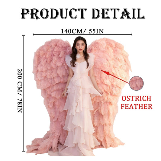 Pink Ostrich Feather Angel Wings: Adding Dreaminess and Elegance to Photography and Stage Performances