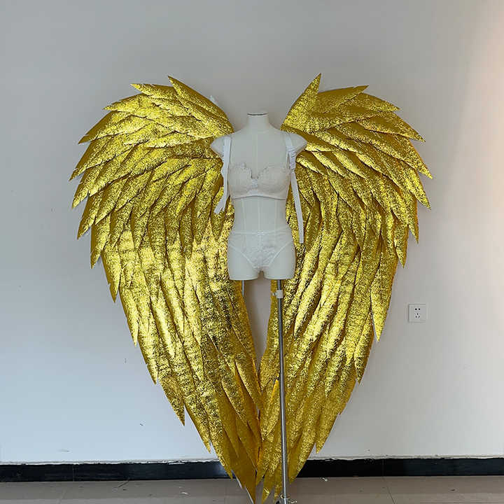 Custom Adults Large EPE Foam Golden Angel Wings for Cosplay Carnival Stage Shows and Photography Props Accessories