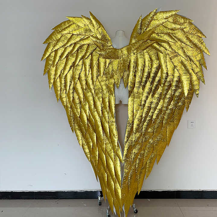 Custom Adults Large EPE Foam Golden Angel Wings for Cosplay Carnival Stage Shows and Photography Props Accessories