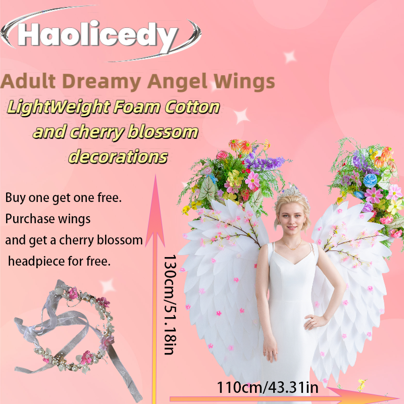 Handmade Dreamy Cherry Blossom Foam Cotton Wings - Photography, Runway & Cosplay Essential