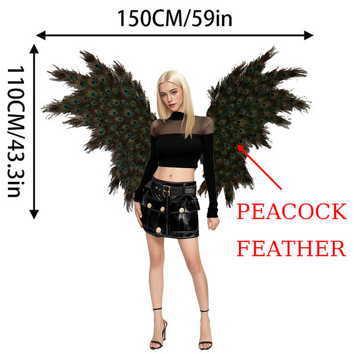 Peacock Feather wings Decorative Catwalk Performance Props Feather wings