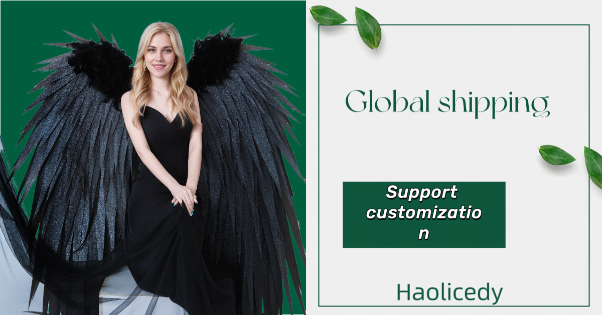 Model Walk Show Angel wings Studio Photography Modeling Props Black Large Angel wings