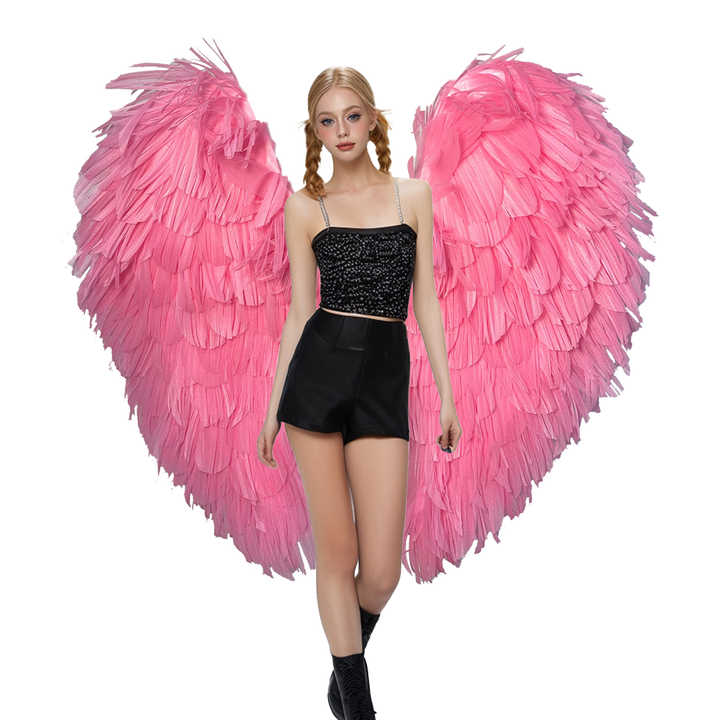 Custom Handmade Lightweight Pink Foam Angel Wings for Photography Props and Events Decoration