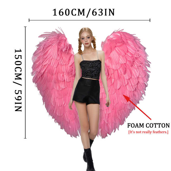 Custom Handmade Lightweight Pink Foam Angel Wings for Photography Props and Events Decoration