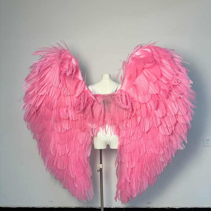 Custom Handmade Lightweight Pink Foam Angel Wings for Photography Props and Events Decoration