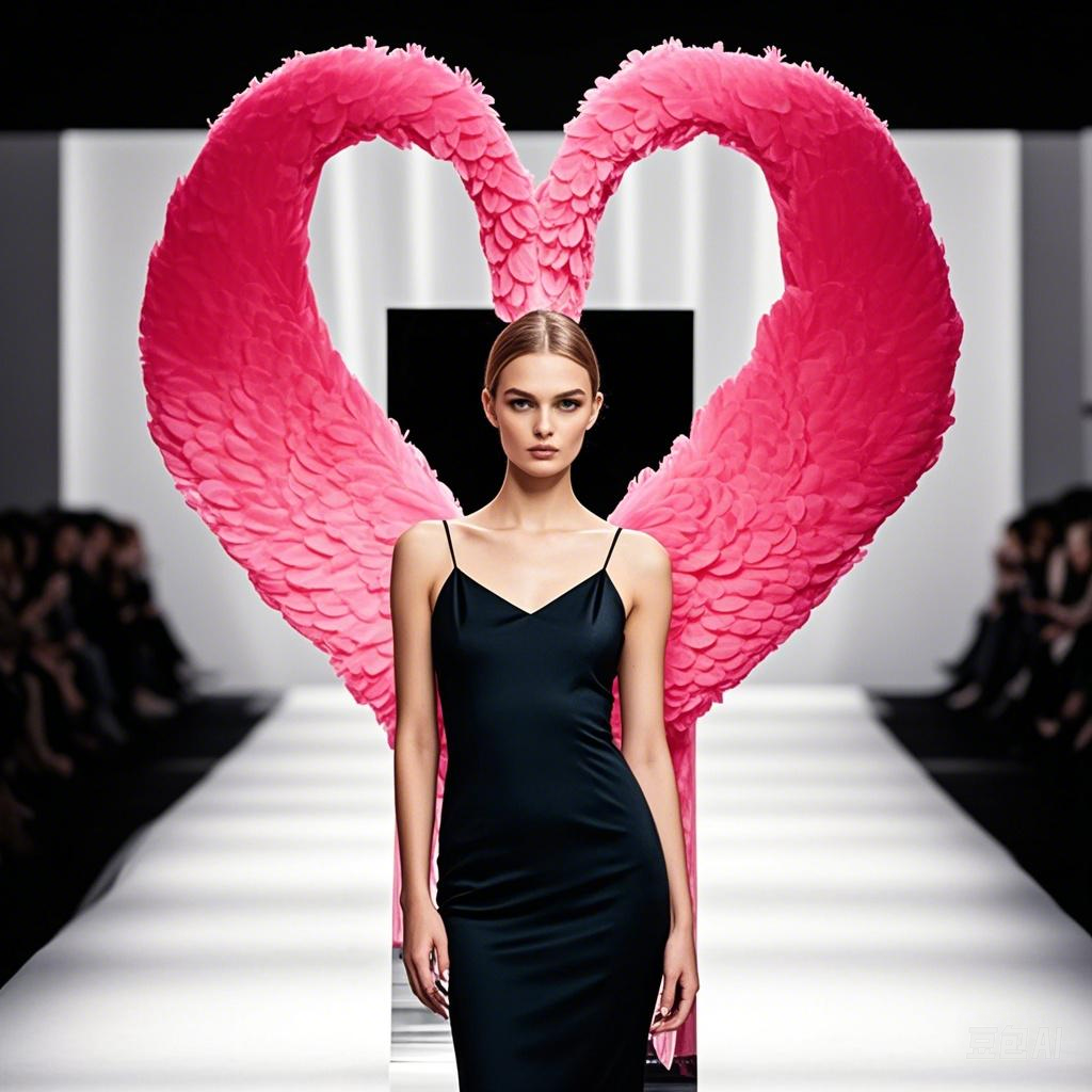 Rose Red Heart-shaped Design Feather wings Role Play Props Performance Angel wings
