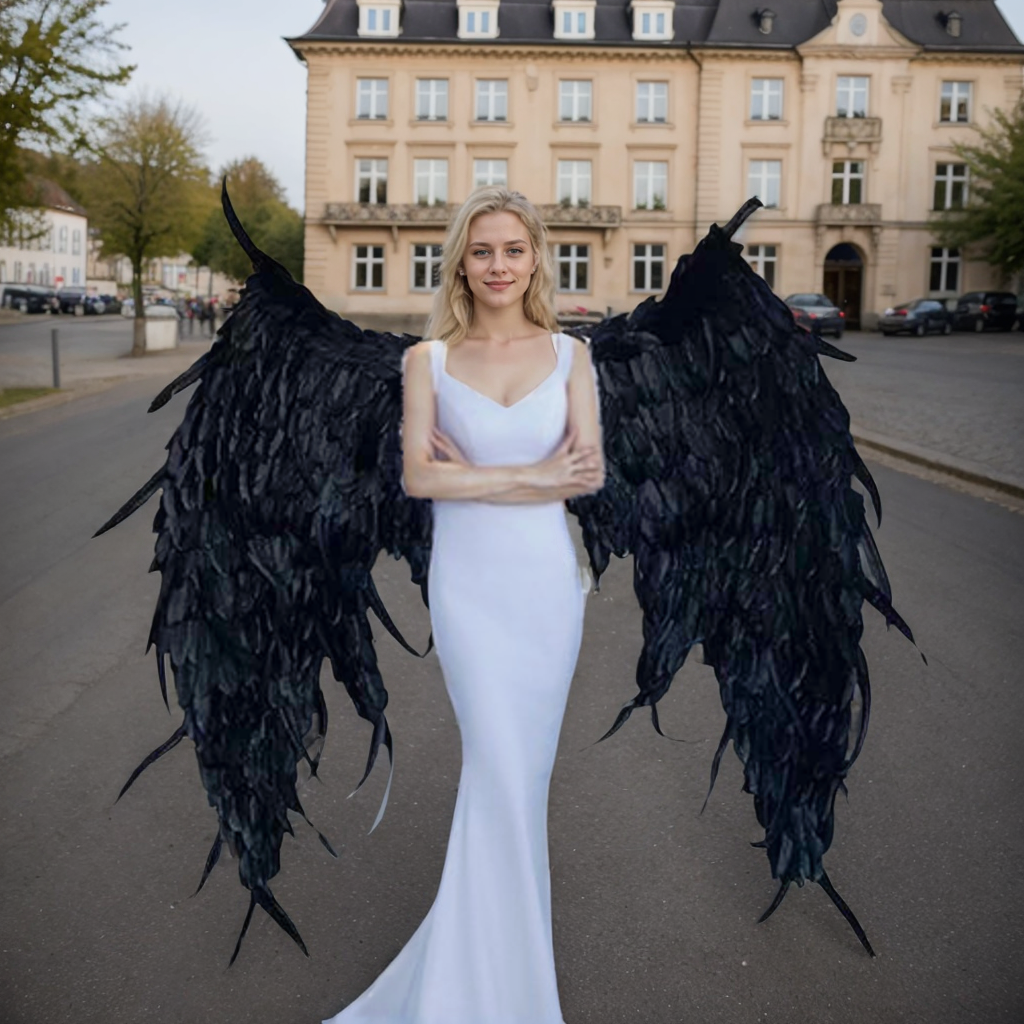 Premium Handmade Black Angel Wings for Adults: Perfect for Photography, Catwalk