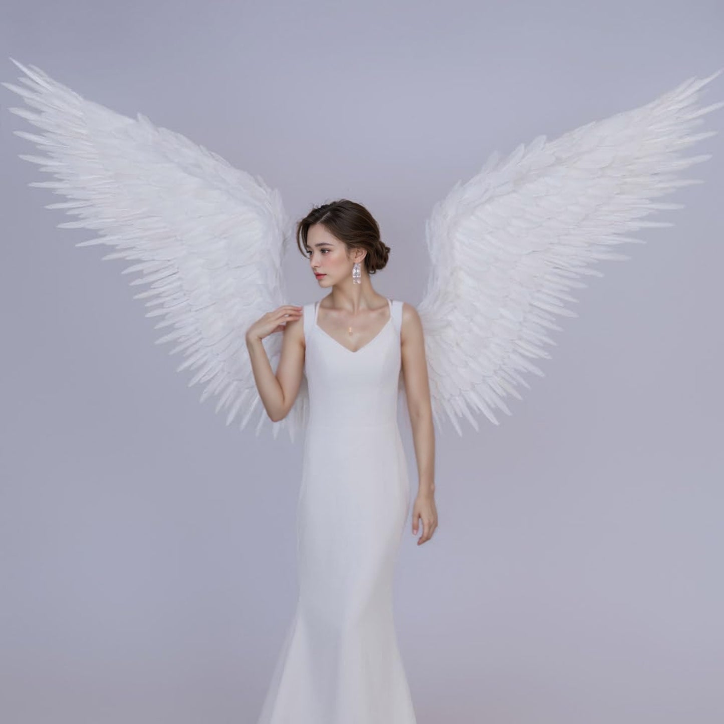 White Large Adult Feather Costume Prop Party Decoration Angel wings