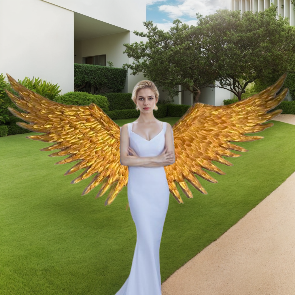 Custom Gold Feather Angel Wings for Studio Photography Prop Wings and Event Runway Decoration