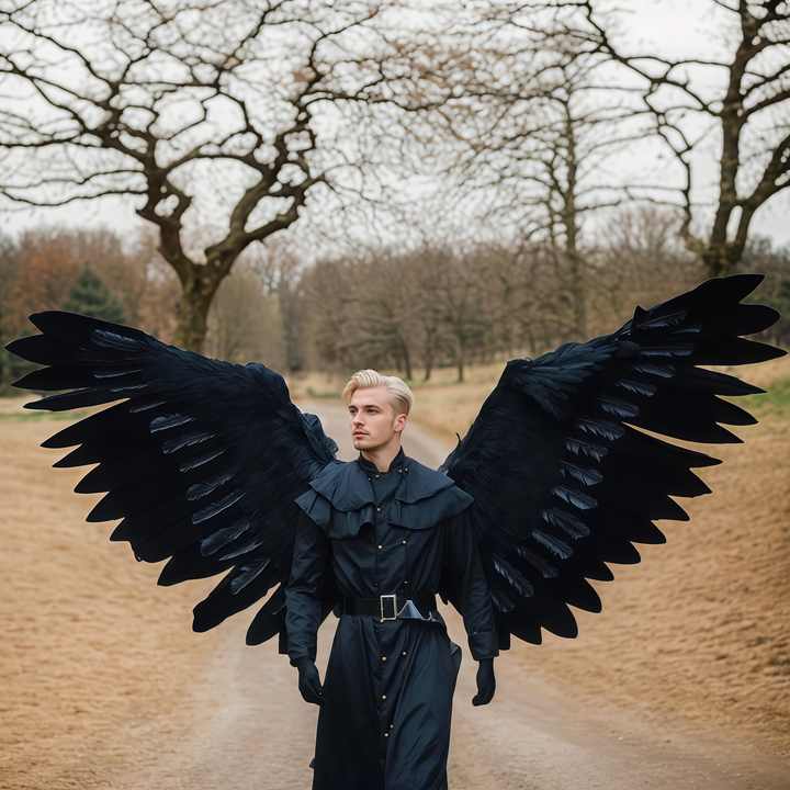 Customizable Mechanical Articulated Angel Wings with Motorized Folding for Halloween Costume and Parties