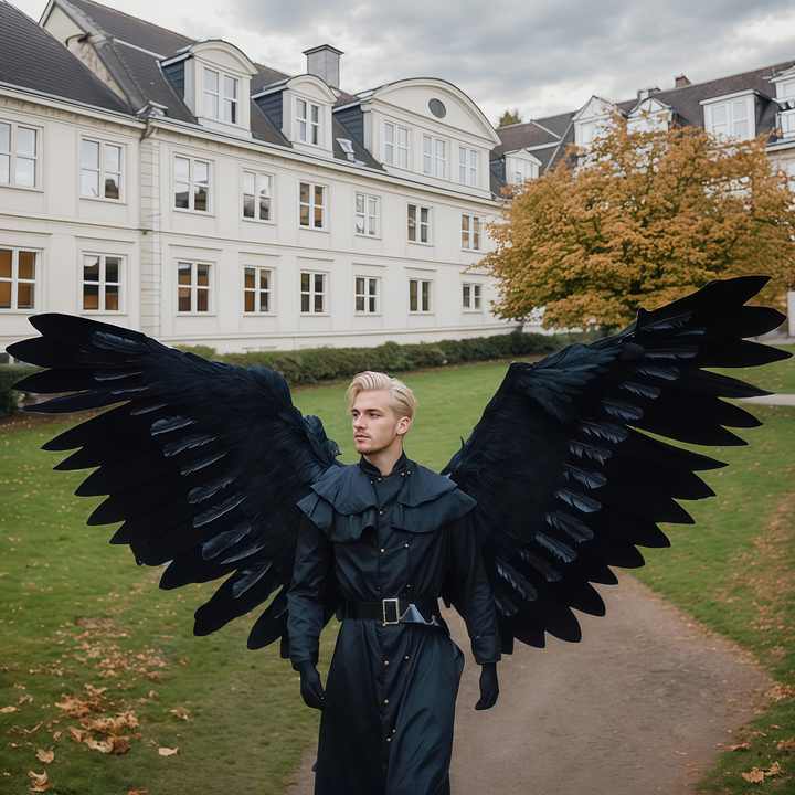Customizable Mechanical Articulated Angel Wings with Motorized Folding for Halloween Costume and Parties