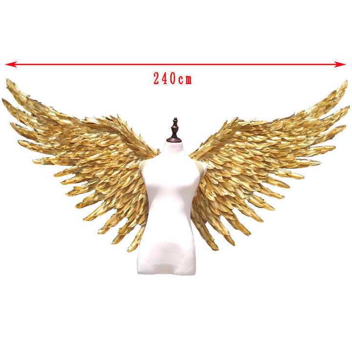 Custom Gold Feather Angel Wings for Studio Photography Prop Wings and Event Runway Decoration
