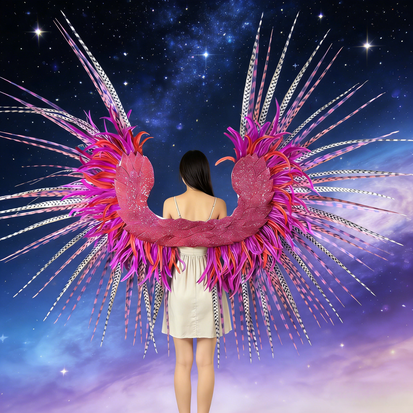 Custom Rose Red Samba Parade Wings, Amusement Park & Carnival Performance Props