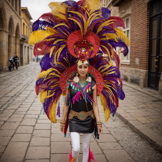 Brazilian Samba Headdress Props Parade Costumes Carnival Party Stage Performance Ostrich Feather wings