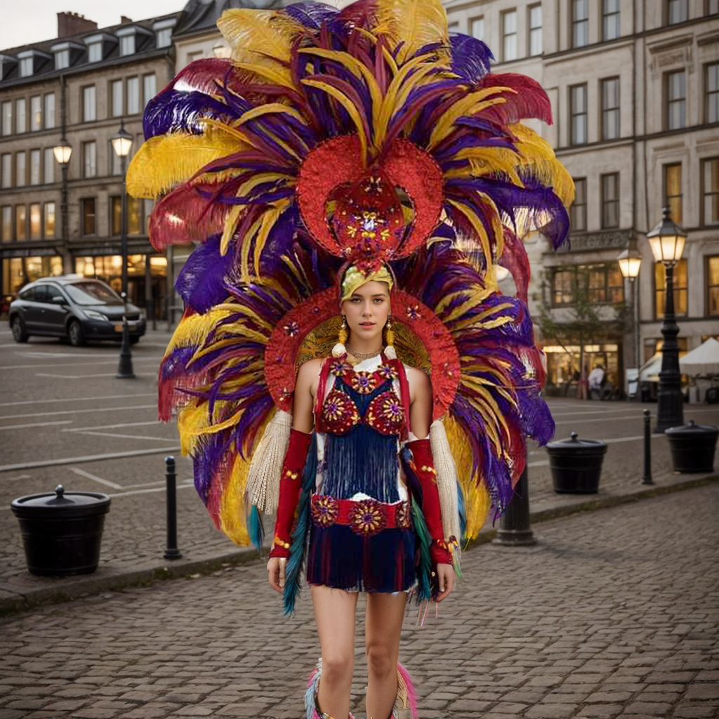 Brazilian Samba Headdress Props Parade Costumes Carnival Party Stage Performance Ostrich Feather wings