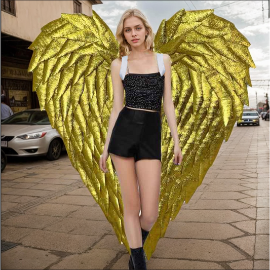 Custom Adults Large EPE Foam Golden Angel Wings for Cosplay Carnival Stage Shows and Photography Props Accessories
