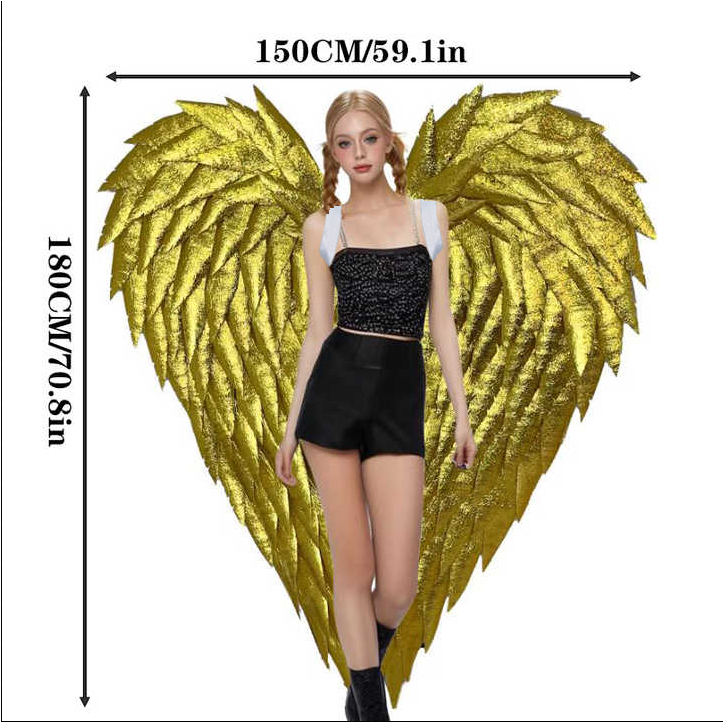 Custom Adults Large EPE Foam Golden Angel Wings for Cosplay Carnival Stage Shows and Photography Props Accessories