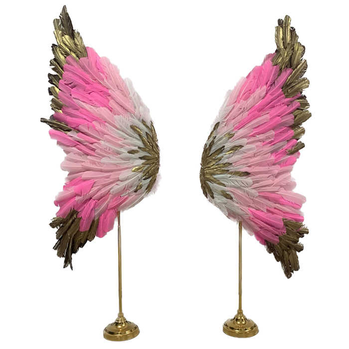 Custom Large Giant Angel Feather Wings with Base for Wedding Decor & Wall Background Decoration
