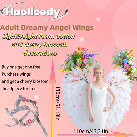 Handmade Dreamy Cherry Blossom Foam Cotton Wings - Photography, Runway & Cosplay Essential