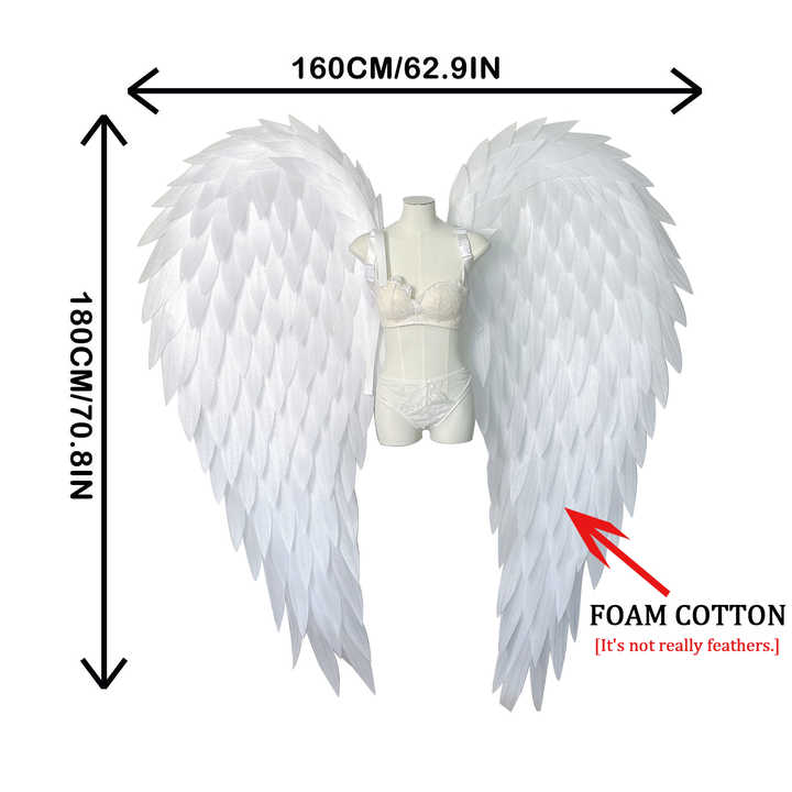 Handmade White Foam Large Angel Wings, suitable Photography