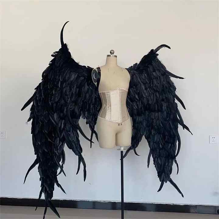 Premium Handmade Black Angel Wings for Adults: Perfect for Photography, Catwalk