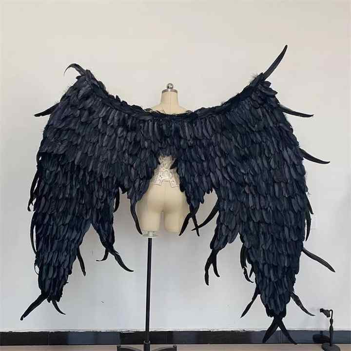 Premium Handmade Black Angel Wings for Adults: Perfect for Photography, Catwalk