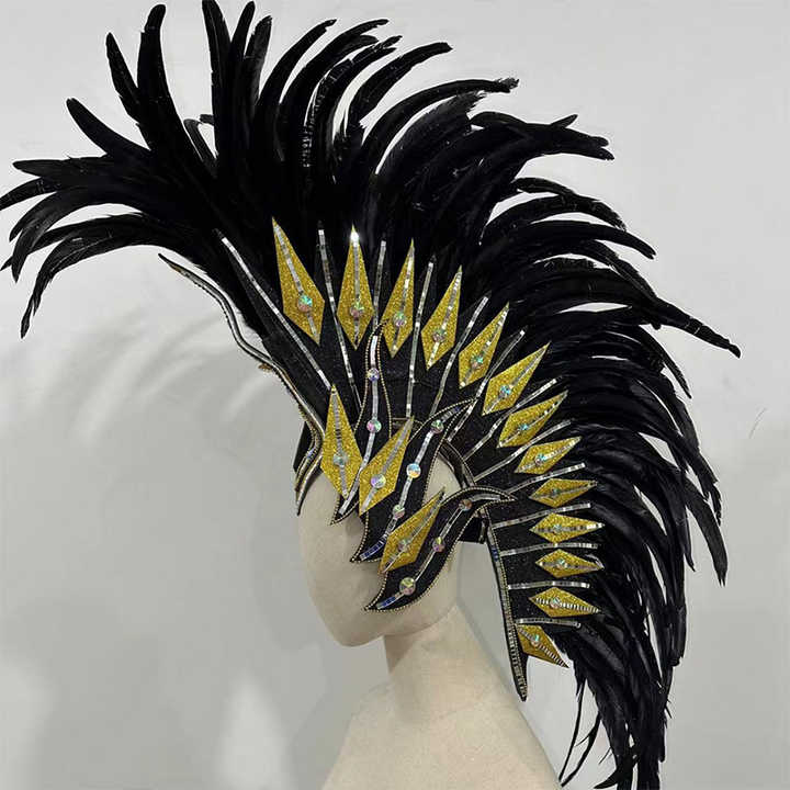 High-Quality Brazilian Samba Feather Headdress for Carnival Stage Performances and Samba Dance Costumes
