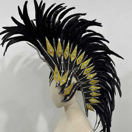 High-Quality Brazilian Samba Feather Headdress for Carnival Stage Performances and Samba Dance Costumes