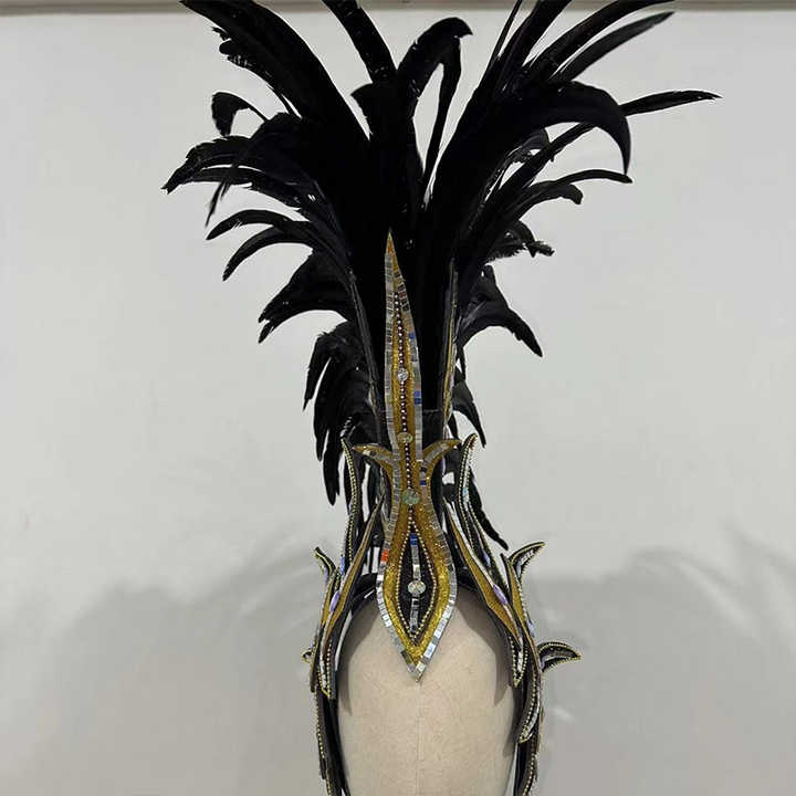 High-Quality Brazilian Samba Feather Headdress for Carnival Stage Performances and Samba Dance Costumes
