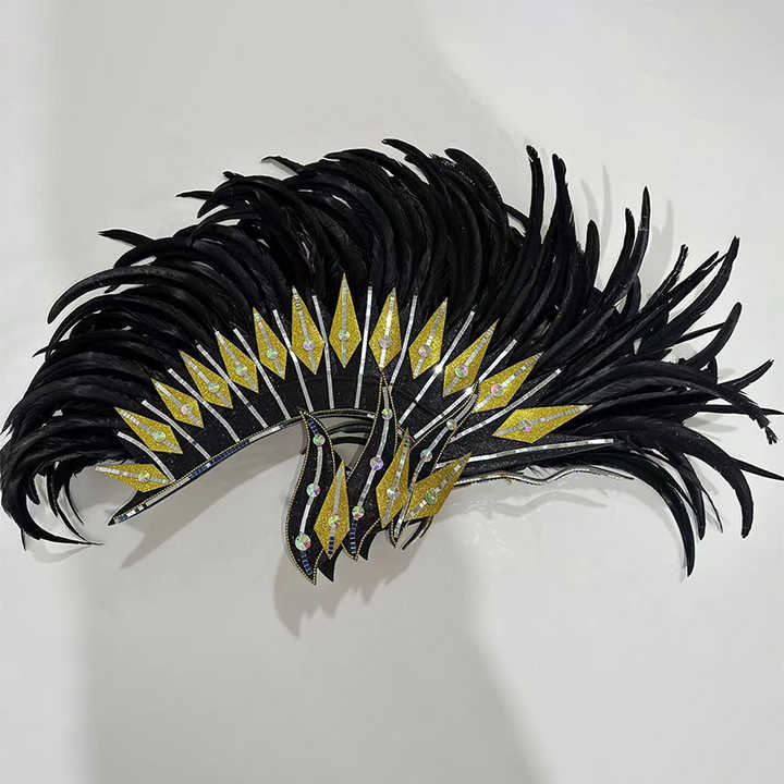 High-Quality Brazilian Samba Feather Headdress for Carnival Stage Performances and Samba Dance Costumes