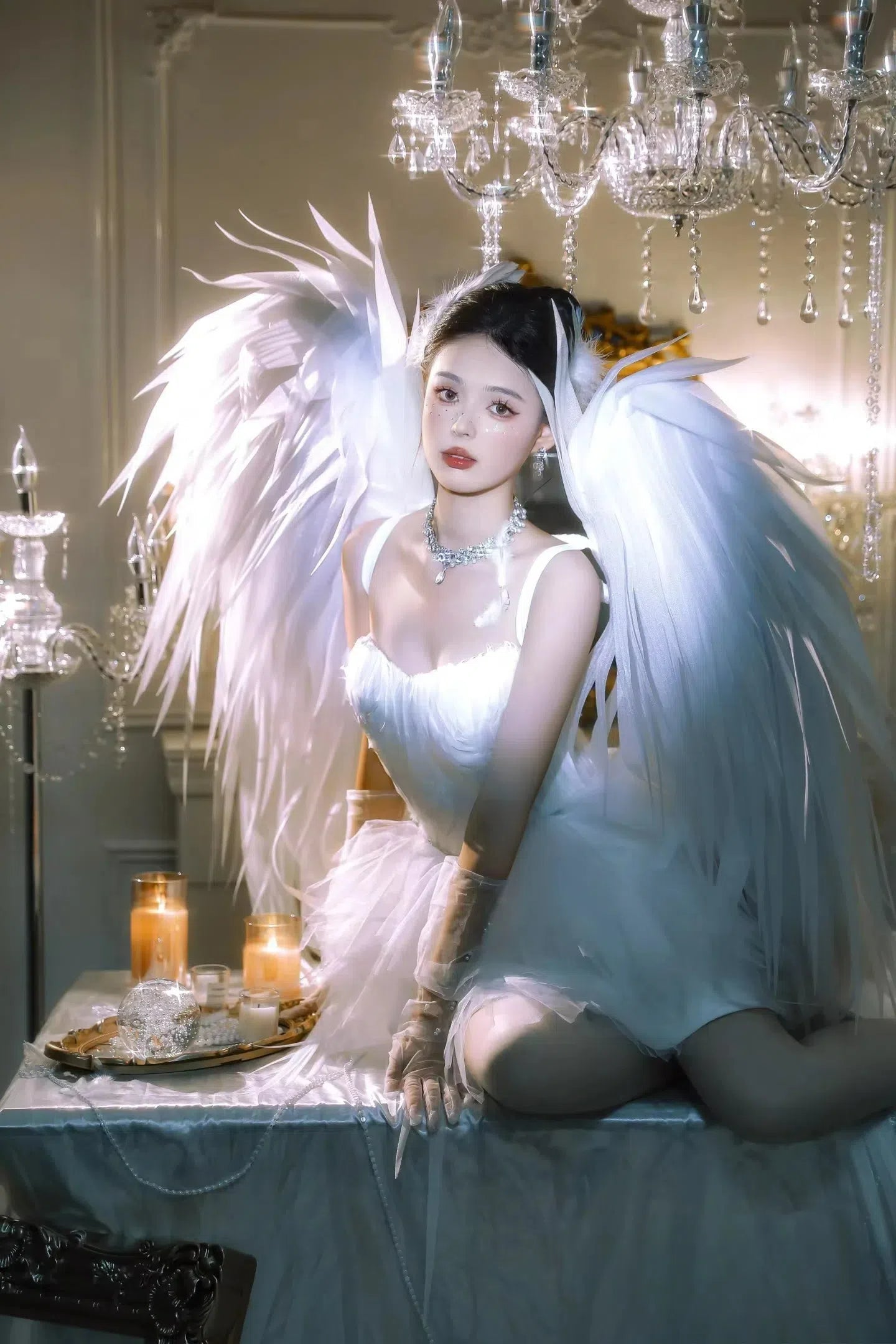 Model Walk Show Angel wings Studio Photography Modeling Props White Large Angel wings