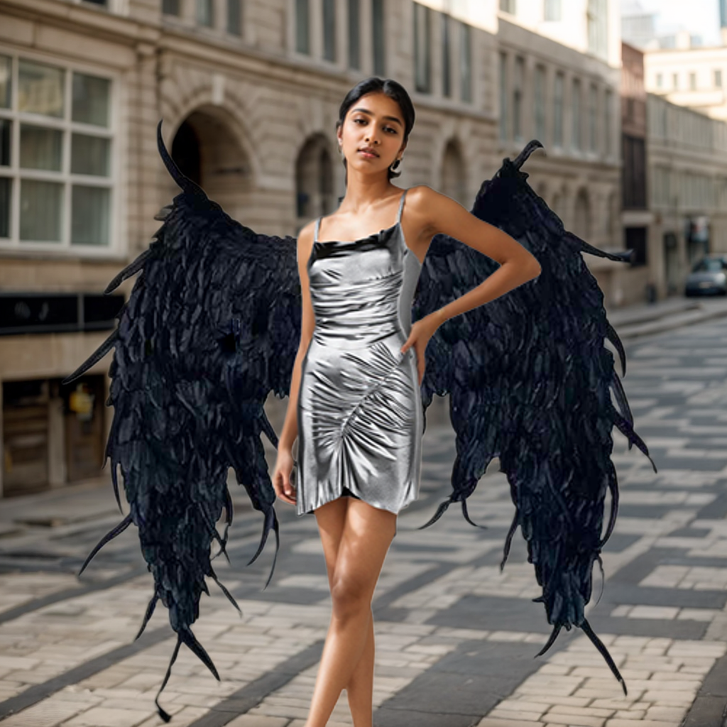 Premium Handmade Black Angel Wings for Adults: Perfect for Photography, Catwalk