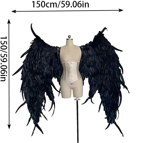 Premium Handmade Black Angel Wings for Adults: Perfect for Photography, Catwalk
