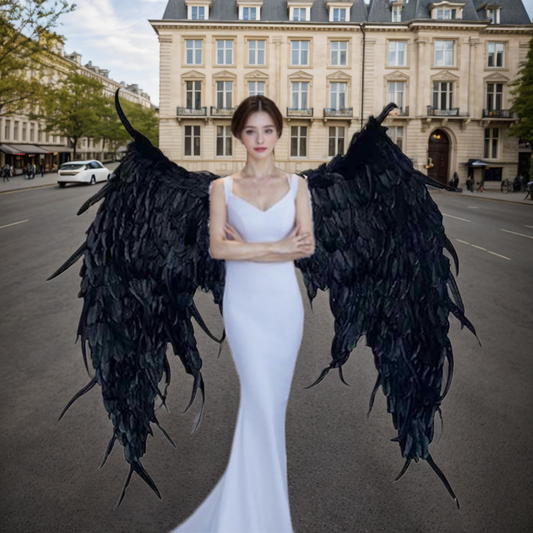 Premium Handmade Black Angel Wings for Adults: Perfect for Photography, Catwalk