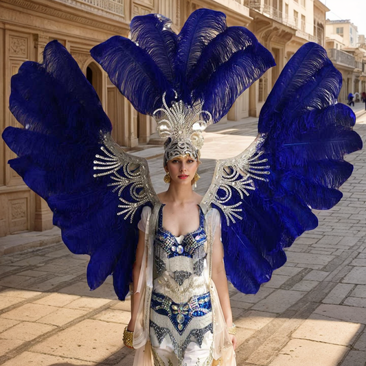 Samba Music Festival Opening Stage Performance Costume Ostrich Feather Wings Adult Party Parade Costume