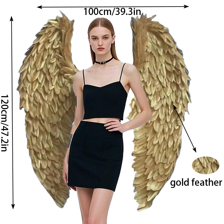 Golden Feather Wings, Show Props, Angel Wings, Photography Props