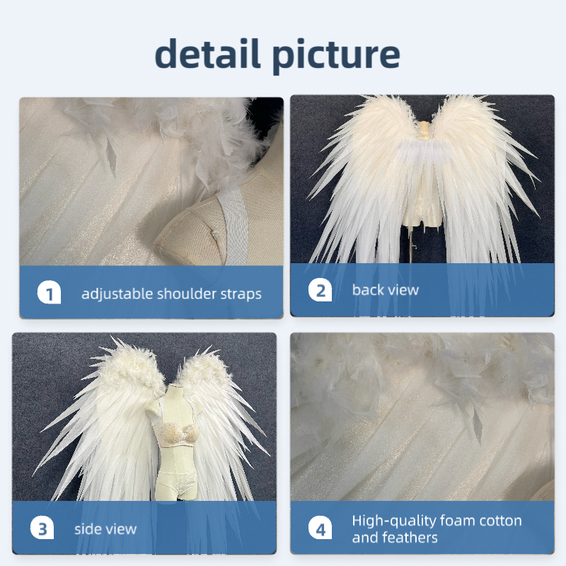 White foam cotton wings are a must-have for photography and runway shows.